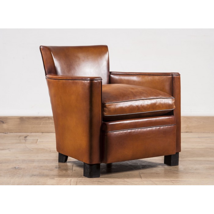 Petit Fauteuil Club en cuir de mouton