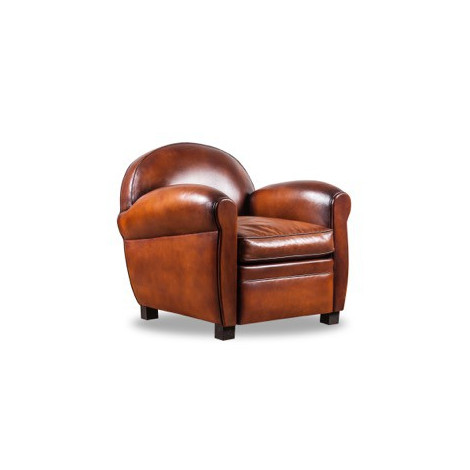 Fauteuil club cuir basane