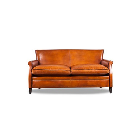 Club sofa leather Le Parisien : 2 seater| Leather sofa made in France