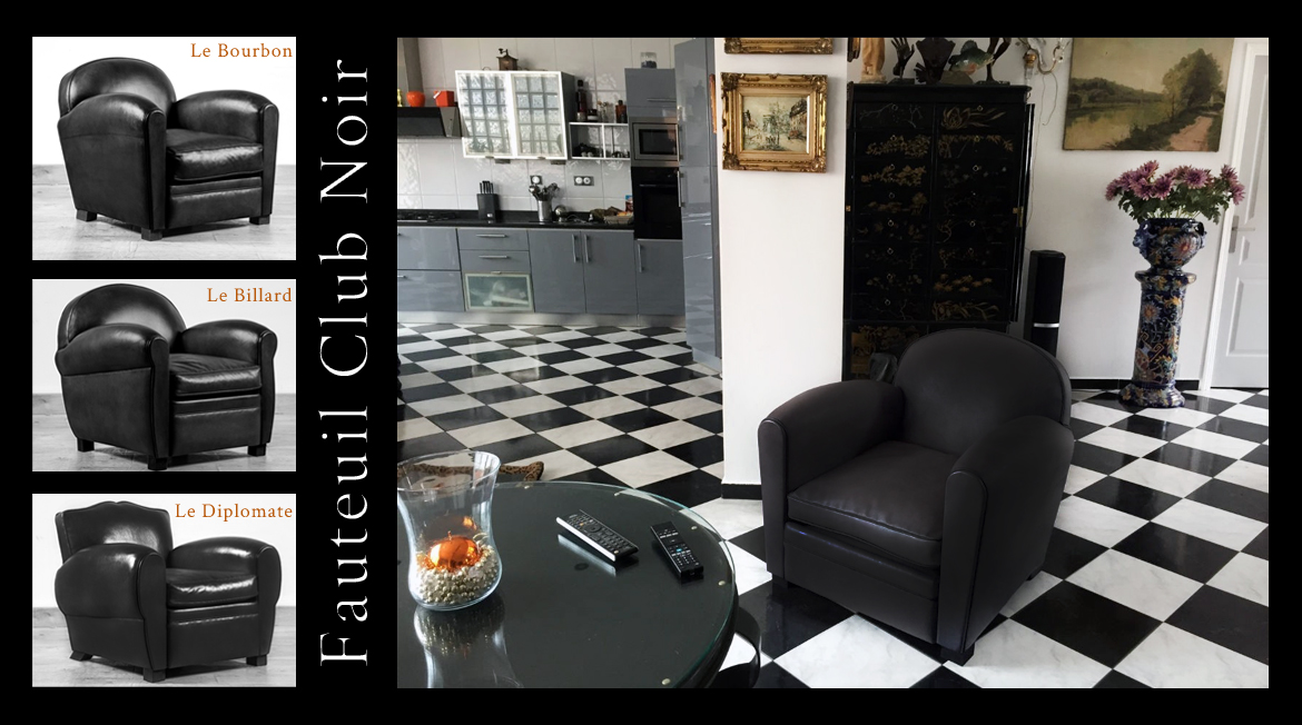 Fauteuil club noir